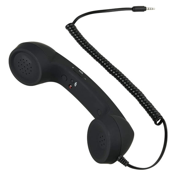 JGJJUGN Mobile Phone Microphone Headset 3.5mm | Retro Large Handset | Noise Reduction Earpiece | Hands-Free Calling | Volume Control | Comfortable Wear | Portable Design
