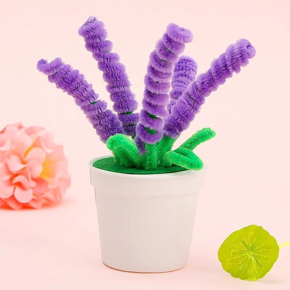 JGJJUGN Mother's Day Twisted Stick Hairy Flower DIY Craft Kit, Interactive Family Activity, Fun Home Decor Project, Creative Art Materials for Celebrations and Projects