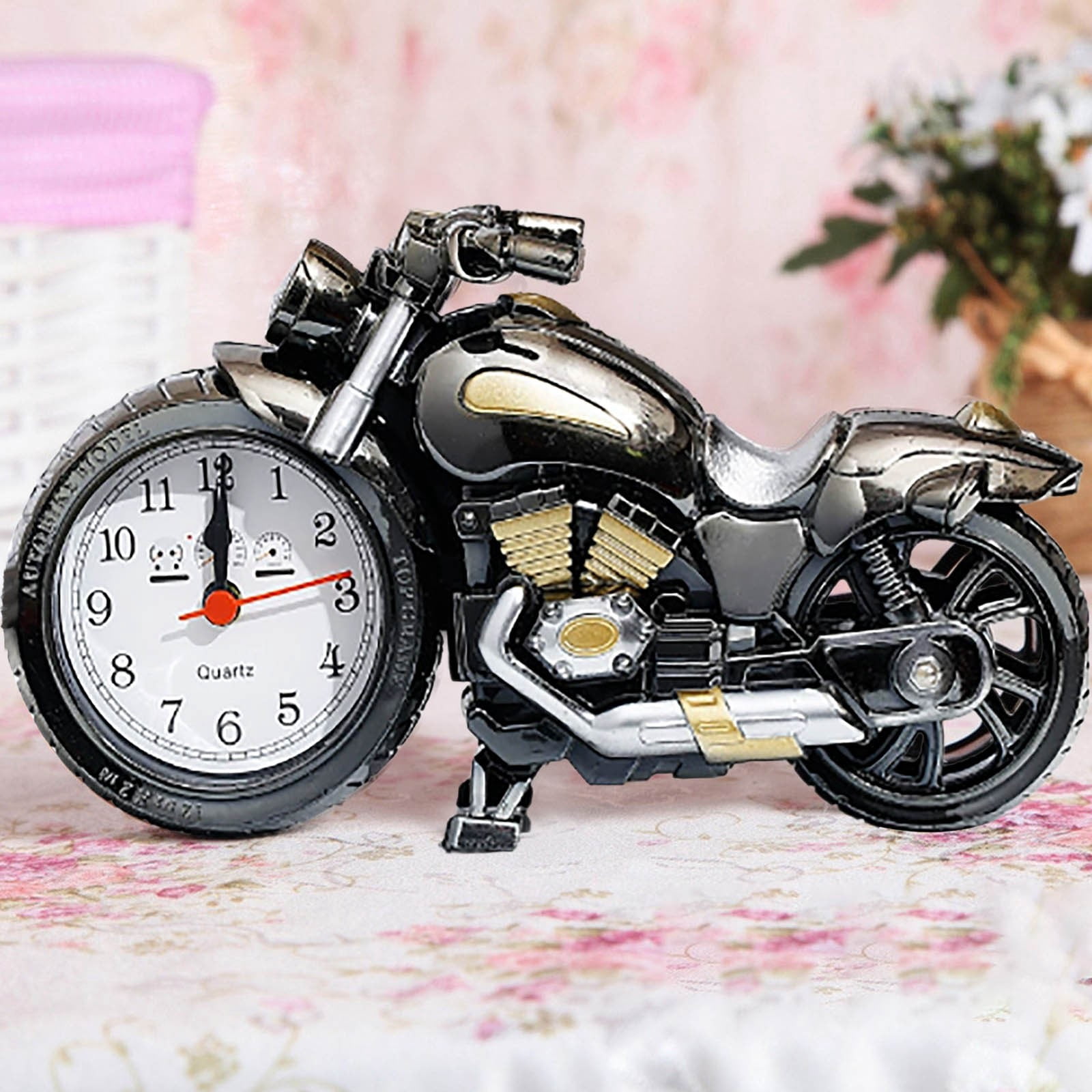 JGJJUGN Motorcycle Alarm Clock - Cool Motorbike Desk Clock