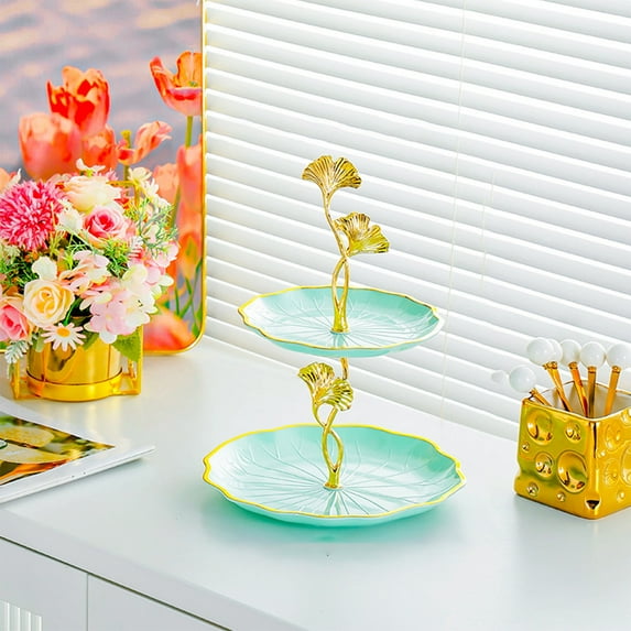 JGJJUGN Multi-Layer Candy Plate Stand, Tiered Serving Plates, Clear Fruit Dessert Display Tray, Snack Serving Plate for Home Living Room Coffee Table, Elegant Decorative Storage Solution