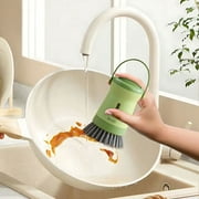 JGJJUGN Multifunctional Kitchen Liquid Washing Pot Brush - Press & Dispense Silicone Scrubbing Brush for Easy Cleaning, Compact & Refillable Dish Cleaner, Ideal for Home & Dormitory
