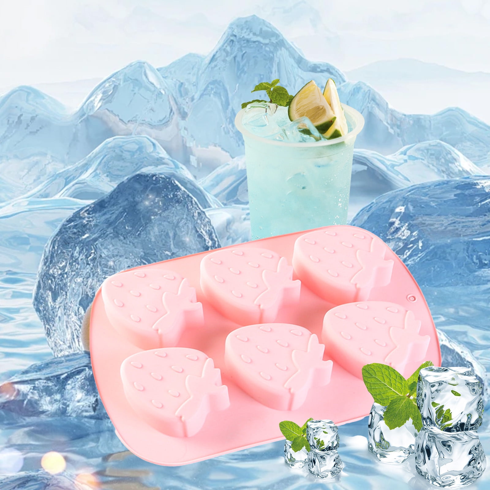 JGJJUGN New DIY Fruit Ice Check with Various Styles Strawberry