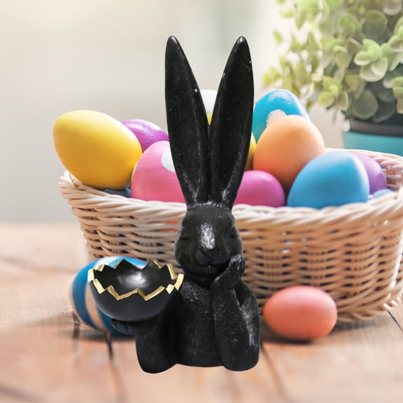 JGJJUGN Outdoor Rabbit Garden Ornaments - Resin Bunny Sculpture for Courtyard Decoration - Easter Decor, Spring Decor - Unique Handcrafted Crafts, Cute Resin Rabbit Figurine, Garden Art