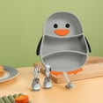 thumbnail image 1 of JGJJUGN Penguin Themed Tableware Set | Penguin Silicone Dinnerware | Suction Plates, Cutlery, and Straw | Dishwasher Safe, Durable, Cute Design | Perfect for Mealtime Fun and Easy Cleanup, 1 of 9