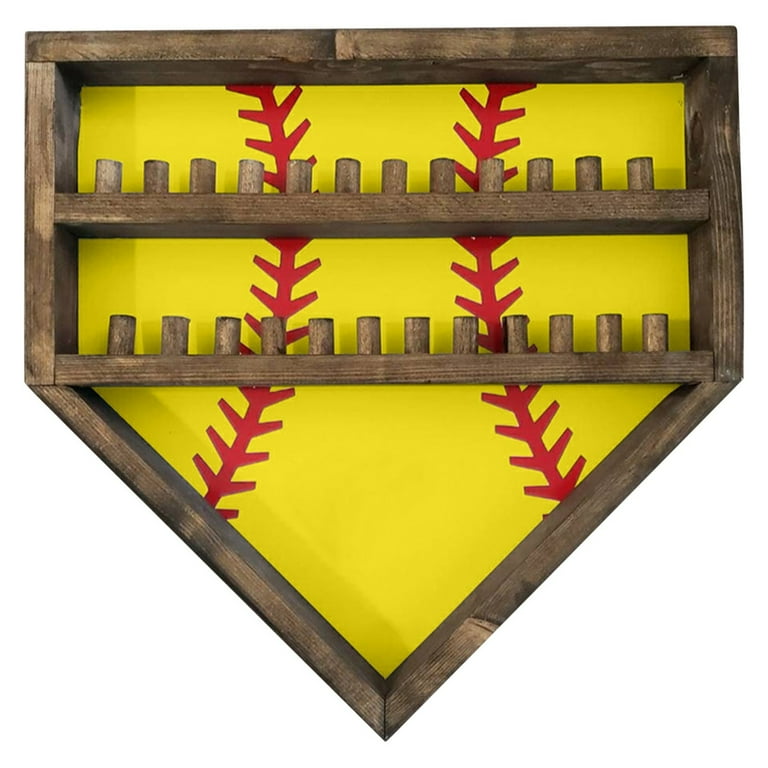 JGJJUGN Personalized Baseball Ring and Ball Display Case Custom Championship Ring Display for Kids Room Baseball Medal and Ring Shadow Box Display