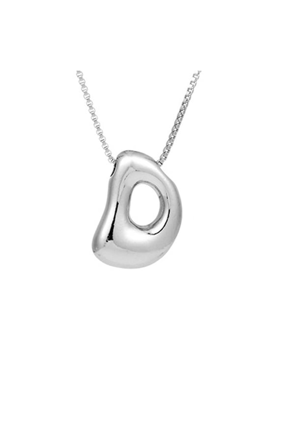 Personalized Silver Initial Letter Necklace for Mom | Custom Alloy Pendant Jewelry | Elegant Monogram Necklace | Gift for Her