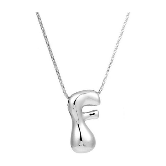 JGJJUGN Personalized Silver Initial Letter Necklace for Mom | Custom Alloy Pendant Jewelry | Elegant Monogram Necklace | Gift for Her