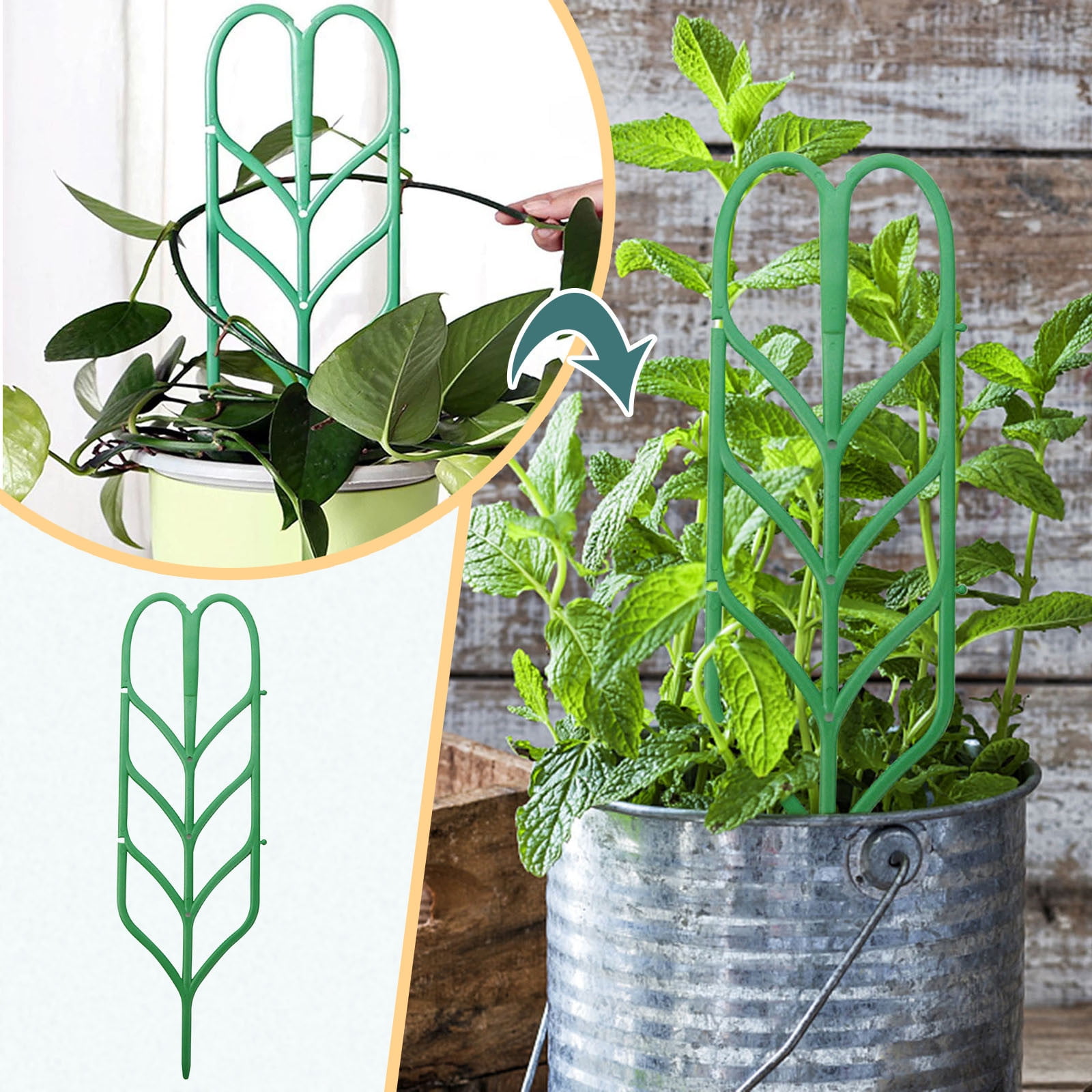 JGJJUGN Plastic Plant Climbing Rack 10PC Set Garden Support Frame Green ...