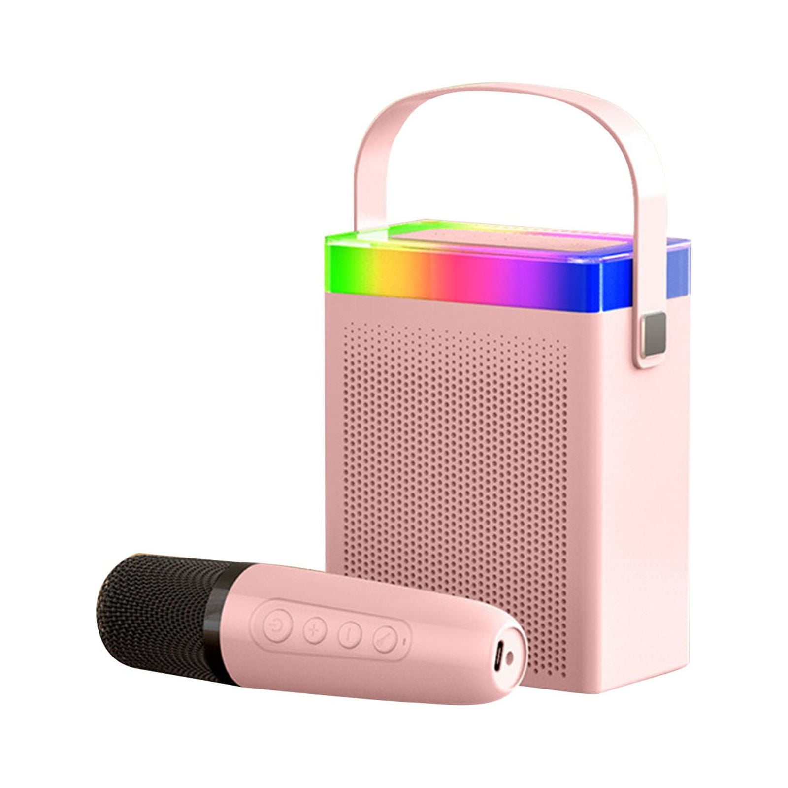 JGJJUGN Portable Bluetooth Speaker with LED Lights, Karaoke Microphone