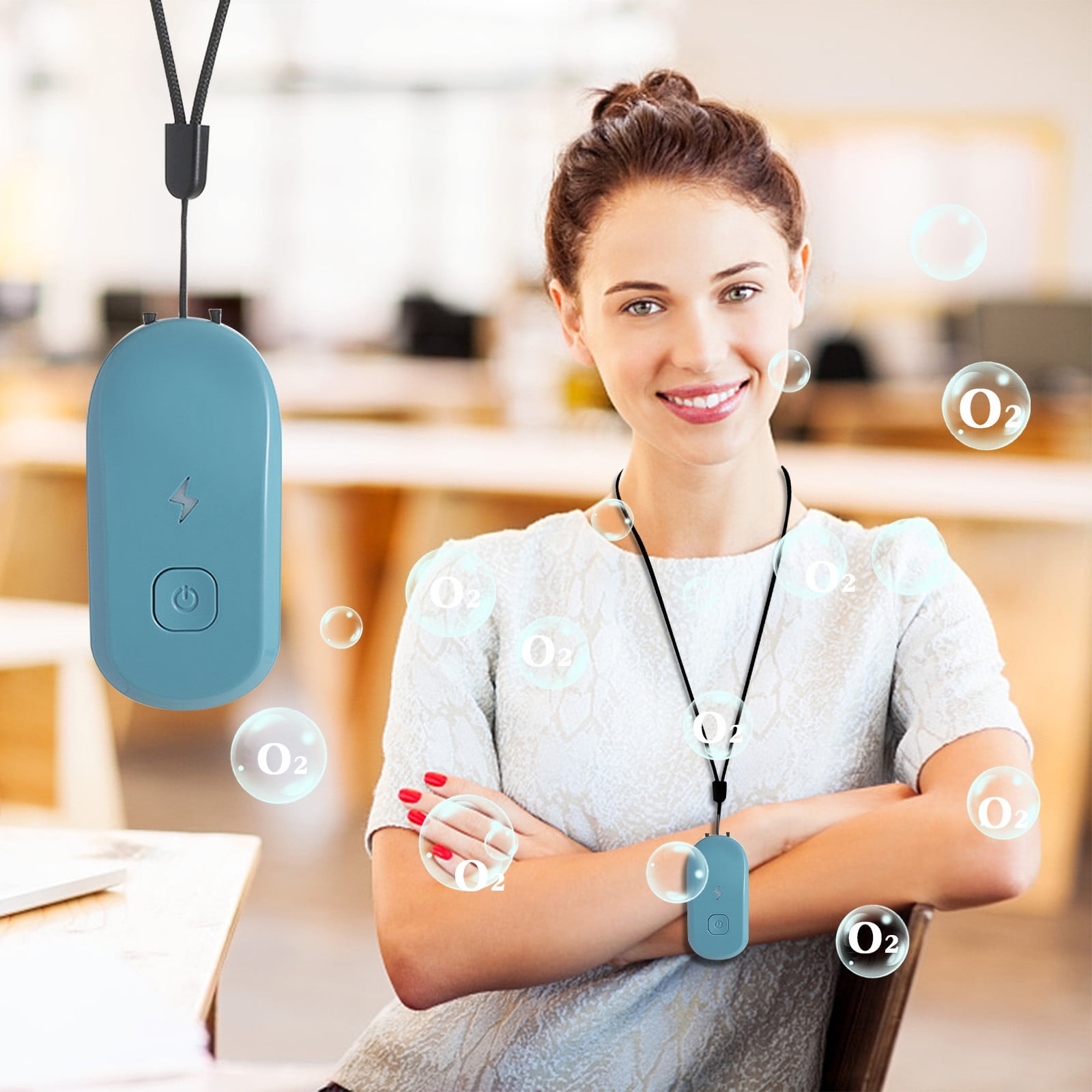 JGJJUGN Portable Mini Air Purifier Necklace with Long Battery Life No Filter Needed Ideal for Allergies Pollution Sensitive Individuals