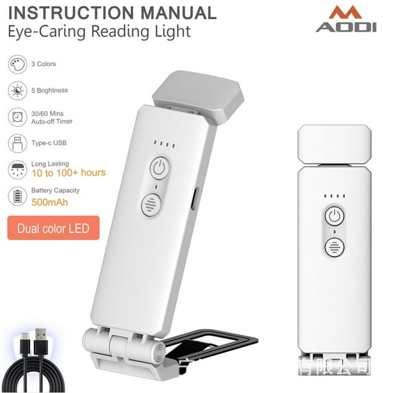 JGJJUGN Portable Rechargeable Table Lamp, Multi-Color Reading Light, Adjustable Brightness Night Light, Eye-Caring LED Desk Lamp, Folding Bedside Light with USB Charging, Auto Shut-Off Timer