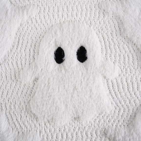 JGJJUGN Pumpkin Ghost Pillowcase - Halloween Decorative Cover, Spooky Throw Pillow Case, Cozy Polyester Cushion Cover with Hidden Zipper, Fall Home Décor for Parties and Year-Round Use