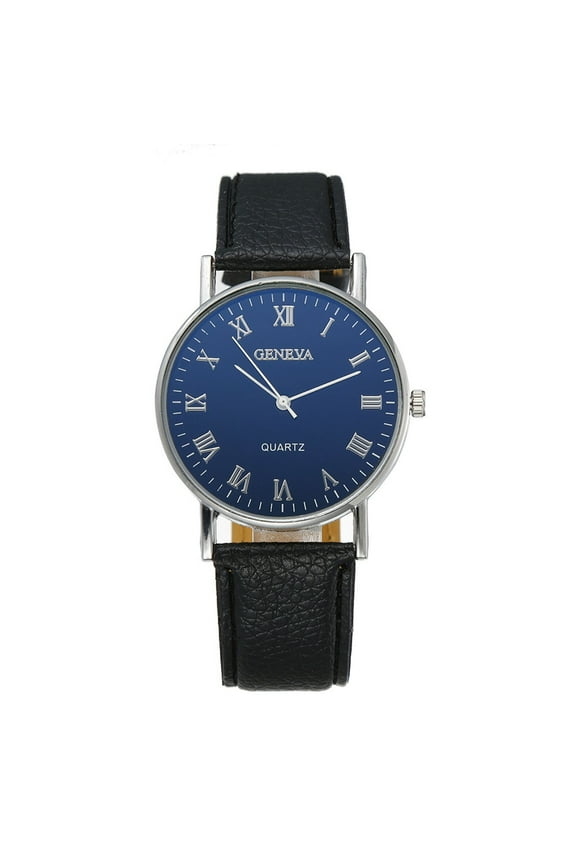 Quartz Men's Military Watch Analog Waterproof Dress Watch with Leather Strap for Sports and Casual Use