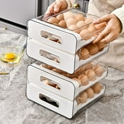 JGJJUGN Rolling Refrigerator Organizer with Lid - Set of 24 Count Container Trays for Fridge, Perfect for Food Storage and Organization, Roll Out to Easily Access Your Items and Keep Your Kitchen Neat