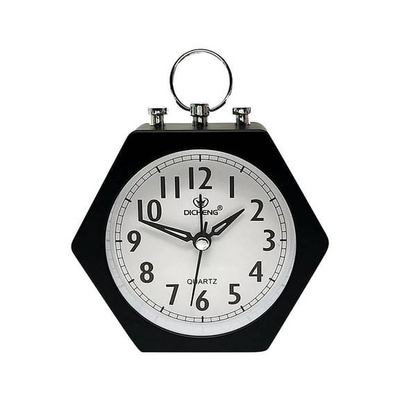JGJJUGN Silent Alarm Clock for Bedrooms, Mute Wake-Up Clock with Compact Design, Portable Travel Alarm, Modern Plastic Clock for Home and Office, Battery Operated (1 x AA, Not Included)