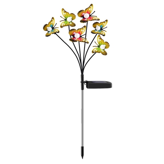 JGJJUGN Solar LED Butterfly Light, Decorative Firefly Garden Light, Solar Outdoor Decor, Insect Light for Patios, Warm White LED, Waterproof Garden Decoration, Rechargeable Solar Lamp