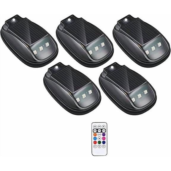 JGJJUGN Solar-Powered Car Roof Light, Waterproof LED Strobe Light, Remote Control Markers, RGB Emergency Lighting, Vehicle Safety Light for Cars, Trucks, and Motorcycles