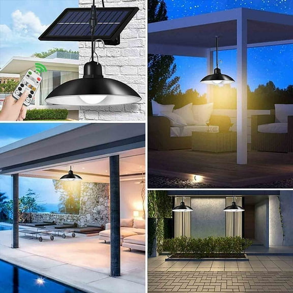 JGJJUGN Solar Powered Outdoor Hanging Courtyard Light, LED Garden Pavilion Lamp, Waterproof Solar Projection Lamp, Remote Control Outdoor Lighting, IP65 Weather Resistant, 6-12 Hours Continuous Use