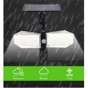 JGJJUGN Solar Wall Lamp, Three Head Solar Lamp, Dual Head LED Induction Light, Rotatable Outdoor Courtyard Light, IP65 Weatherproof Security Lamp, High Brightness 6500K, Motion Sensor, Easy Install