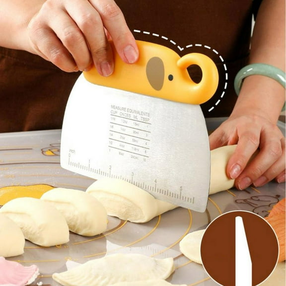 JGJJUGN Stainless Steel Baking Scraper, Dough Cutting Knife, Baking Tool, Ergonomic TPR Handle, Kitchen Utensil, Easy to Clean, Versatile Kitchen Knife, Ideal for Baking