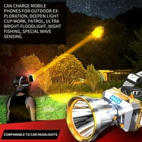 JGJJUGN Super Bright LED Headlamp Rechargeable Flashlight, Zoomable Headlight for Outdoor Night Fishing, Hunting, Camping, Emergency Power Bank Function, Waterproof IP31, 1800mAh Battery