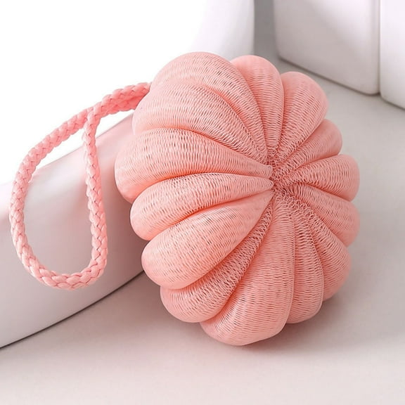 JGJJUGN Super Soft Pumpkin Bath Sponge, Bath Flower, Exfoliating Body Scrubber, Cleansing Massage Tool, Spa-like Experience for Relaxation and Pampering Sessions