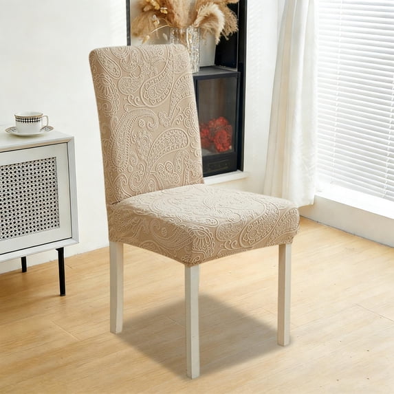 JGJJUGN Thickened Chair Cover, Resilient Dining Chair Slipcover, Exquisite Seat Cushion Protector, Elastic Chair Protector, Durable Furniture Cover, Embossed Design, Machine-Washable