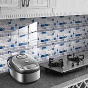 JGJJUGN Three-Dimension Tile Stickers, Imitation Brick Pattern Wall Decor, Waterproof Ceramic Tile Stickers, Self-Adhesive Flower Brick Design for Kitchen & Bathroom, Easy to Clean, 12/24 pcs Set