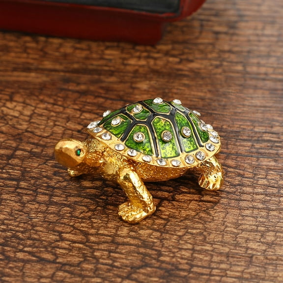 JGJJUGN Tortoise Jewelry Box, Vintage Decorative Storage Box, Cute Turtle Ring and Earring Organizer, Elegant Home and Office Decor, Unique Desktop Decoration, Lightweight Jewelry Holder