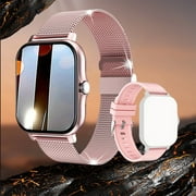 JGJJUGN Waterproof Smartwatch for Men and Women, 1.44-Inch Touch Screen, Call Functionality, Fitness Tracking, Includes Dual Straps
