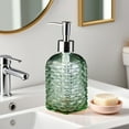 thumbnail image 1 of JGJJUGN Wave Pattern Glass Soap Dispenser Bottle - Colored Liquid Soap Pump Bottle for Shampoo, Shower Gel, Hand Soap - Refillable Bathroom Organizer, 350ml, 1 of 6