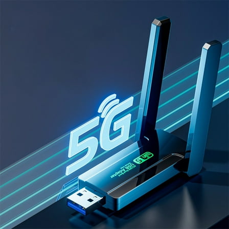 JGJJUGN WiFi Extender, Wireless Signal Booster, 1300M Dual Band Repeater, 2.4G/5G Range Extender, USB Internet Amplifier, High Gain Antenna for Home, Stable WiFi Coverage, Easy Setup