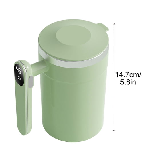 JGJJUGN Portable Coffee Cup | Automatic Mixing Mug | Electric Stirring Blender | Magnetic Stirrer | Temperature Display | 400ml Travel Tumbler | Ideal for Coffee & Protein Shakes