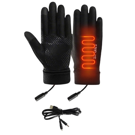 JGJJUGN USB Heated Gloves, Touchscreen Winter Mittens, Waterproof Thermal Gloves, Ergonomic Skiing and Cycling Gloves, Rechargeable Warm Gloves for Outdoor Activities, Windproof Insulated Handwear