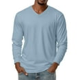 thumbnail image 1 of JGNGSHN Big and Tall Shirts for Men Solid Color V-Neck T Shirt Slim Stretch Basic Tees, 1 of 7
