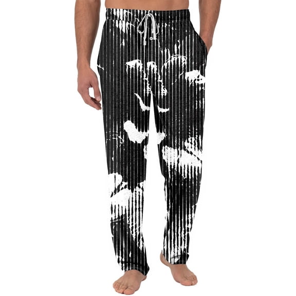 JGNGSHN Camo Pajama Pants for Men with Elastic Waist Drawstring Sleepwear Pocket Button Fly Casual Loose Fit Lounge Style