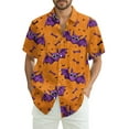 thumbnail image 1 of JGNGSHN Halloween Button Down Shirt for Men Casual Short Sleeve Hawaiian Shirt Cute Pumpkins Skull Print Tees Summer Fall Clothes, 1 of 7