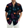 thumbnail image 1 of JGNGSHN Halloween Button Down Shirt for Men Casual Short Sleeve Hawaiian Shirt Funny Pumpkins Skull Print Tees Summer Fall Clothes, 1 of 8