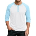 thumbnail image 1 of JGNGSHN Henley Shirts for Men Raglan 3/4 Sleeve Baseball T-Shirts Casual Button Tee Shirt Contrast Basic Jerseys Tops, 1 of 8
