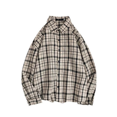 thumbnail image 1 of JGNGSHN Long Sleeve Plaid Shirt for Men Casual Button Down Shirts Loose Fit Spring Lapel Tops, 1 of 3