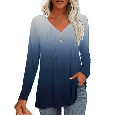 JGNGSHN Long Sleeve for women Casual Pleated Button V-Neck Tops Fashion Loose Fit 2025 Spring Blouses