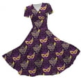 thumbnail image 1 of JGNGSHN Mardi Gras Dress for Women,2025 Summer Trendy Carnival Themed Print Parade Party Dress Casual V Neck Short Sleeve Maxi Dress, 1 of 4