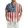 thumbnail image 1 of JGNGSHN Men's American Flag Shirt 4th of July Casual Short Sleeve Tropical Vacation Button Down Beach Shirt Independence Day Summer Vacation T-Shirt, 1 of 10