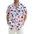 thumbnail image 1 of JGNGSHN Men's American Flag Shirt 4th of July Casual Short Sleeve Vacation Button Down Beach Shirt Independence Day Summer Vacation T-Shirt, 1 of 10