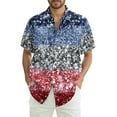 thumbnail image 1 of JGNGSHN Men's American Flag Shirt 4th of July Short Sleeve Tropical Vacation Button Down Beach Shirt Independence Day Summer Vacation T-Shirts, 1 of 11