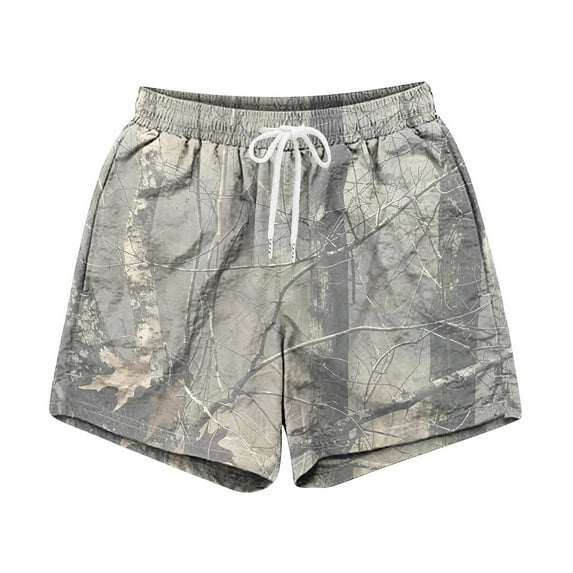JGNGSHN Men's Drawstring Camo Shorts - Stylish Camouflage Shorts for Summer Beach & Outdoor Activities, Casual Shorts for Men
