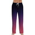thumbnail image 1 of JGNGSHN Men's Gradient Sleep Pants, Elastic Waist Pajama Bottoms with Drawstring and Pockets, Soft Wide Leg Loungewear Trousers, 1 of 7