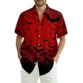 thumbnail image 1 of JGNGSHN Men’s Halloween Costume Shirts Button Down Short Sleeve Hawaiian Holiday Shirt Cute Pumpkins Skull Print Tees, 1 of 6