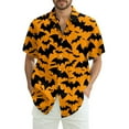 thumbnail image 1 of JGNGSHN Men’s Halloween Costume Shirts Casual Button Down Short Sleeve Hawaiian Holiday Shirt Funny Pumpkins Printed Tees, 1 of 7