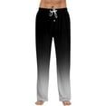 thumbnail image 1 of JGNGSHN Men's Lounge Pants Gradient Color Sleepwear with Drawstring Waist, Soft Pajama Bottoms with Pockets, Wide Leg Trousers, 1 of 7